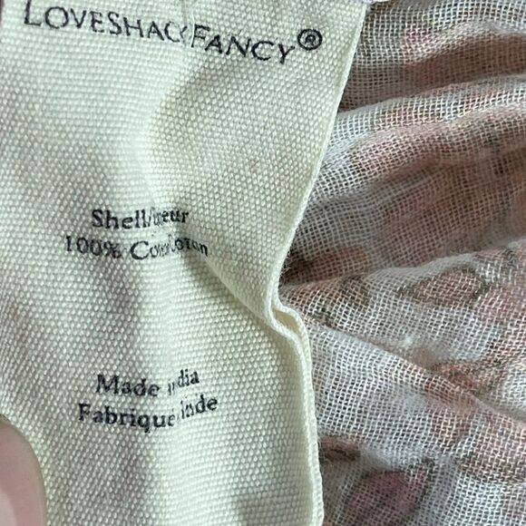 LoveShackFancy Dorin Cropped Woven Cotton Raw Hem Crop Top Sz L - Picture 7 of 8